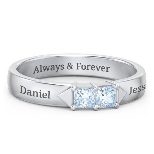 Timeless Romance Ring – Sterling Silver with Aquamarine