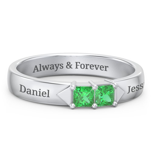 Timeless Romance Ring – Sterling Silver with Emerald
