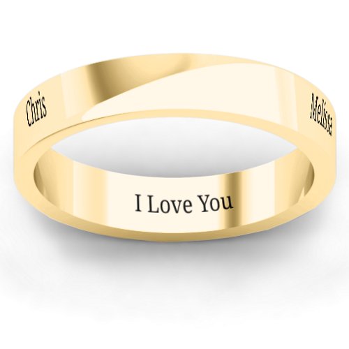 Women's Ridge Diagonal Peak Ring – 10K Yellow Gold