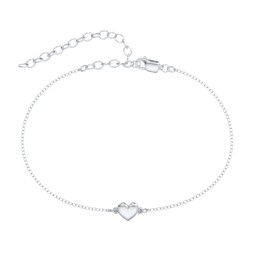 Classic Heart Anklet in 925 Sterling Silver