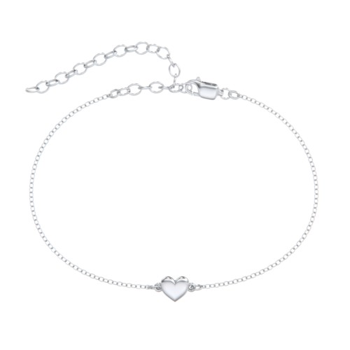 Classic Heart Anklet – Sterling Silver