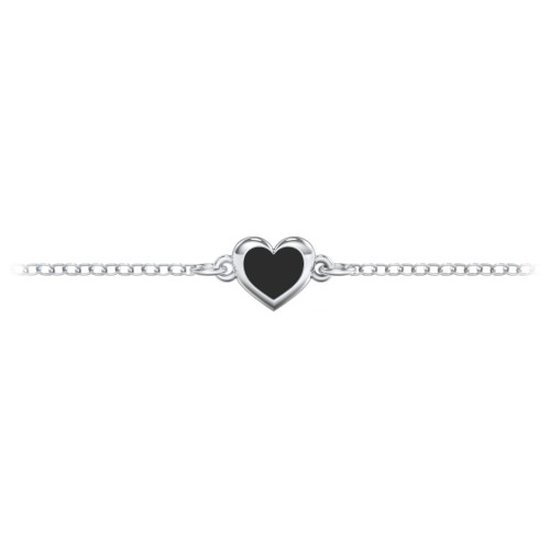 Heart Anklet with Cold Enamel – Sterling Silver