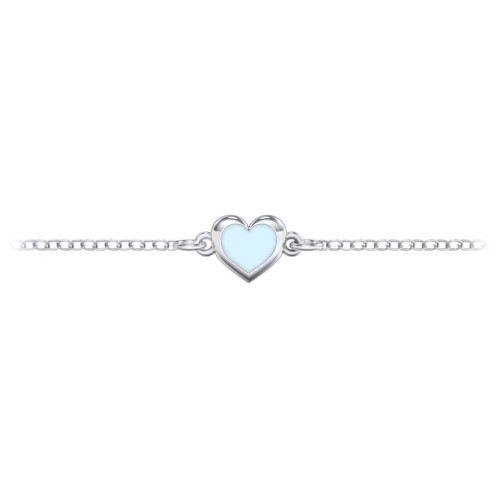 Heart Anklet with Cold Enamel – Sterling Silver