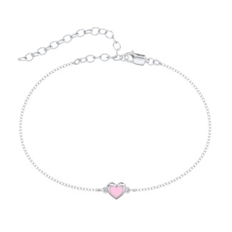 Heart Anklet with Cold Enamel