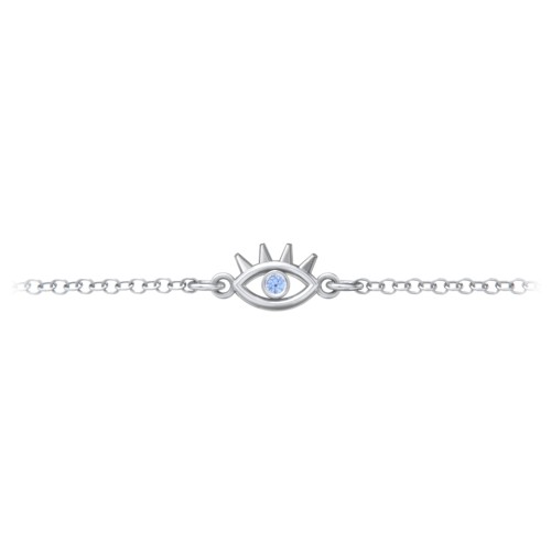 Evil Eye Anklet with Eyelashes