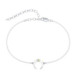 Crescent Horn Anklet with White Cold Enamel