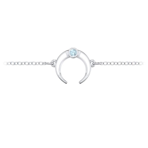 Crescent Horn Anklet with White Cold Enamel