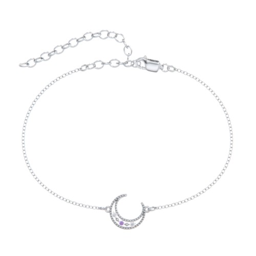Moon Anklet with Accent Stones