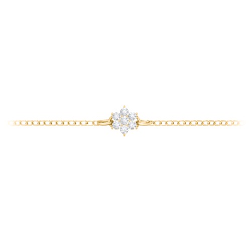 Flower Cluster Anklet – 18K Gold Plated Silver with White Premium Zirconia