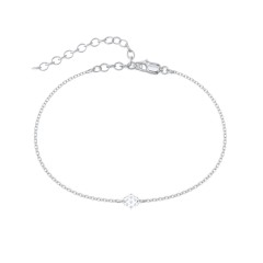 Flower Cluster Anklet – Sterling Silver with White Premium Zirconia