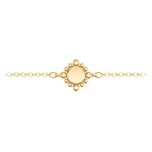 Round Anklet with Bead Detail – 18K Gold Plated Silver