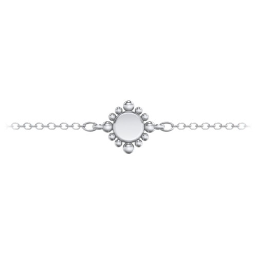 Round Anklet with Bead Detail – Sterling Silver