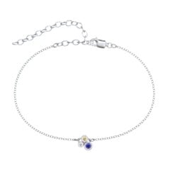 Cluster Bezel Set Stone Anklet