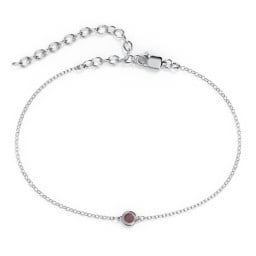 Bezel-Set Round Stone Station Anklet