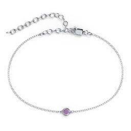 Bezel-Set Round Stone Station Anklet