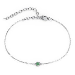 Bezel-Set Round Stone Station Anklet