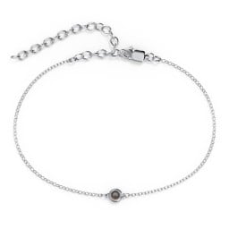 Bezel-Set Round Stone Station Anklet