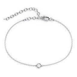 Bezel-Set Round Stone Station Anklet