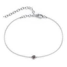 Bezel-Set Round Stone Station Anklet in 925 Sterling Silver with Smokey Quartz, Ruby, Emerald, Pink Tourmaline, and Blue Topaz