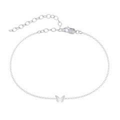 Butterfly Charm Anklet – Sterling Silver
