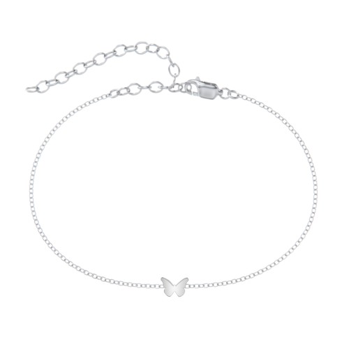 Butterfly Charm Anklet – Sterling Silver