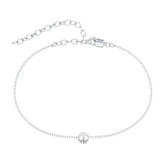 Skull Charm Anklet – Sterling Silver