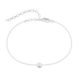 Skull Charm Anklet in 925 Sterling Silver