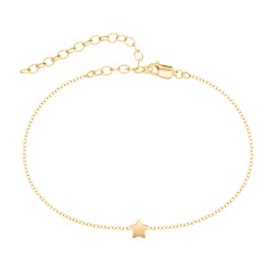 Star Shaped Anklet in 18K Gold Plated Silver