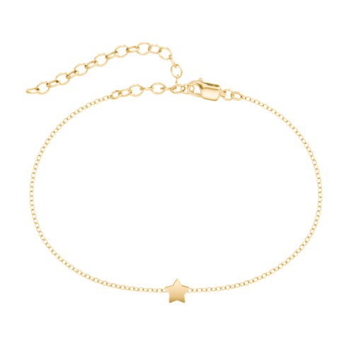 Star Shaped Anklet – 18K Gold Plated Silver