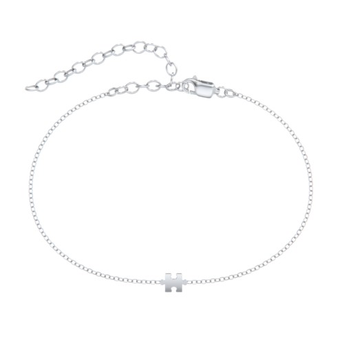 Puzzle Piece Anklet – Sterling Silver