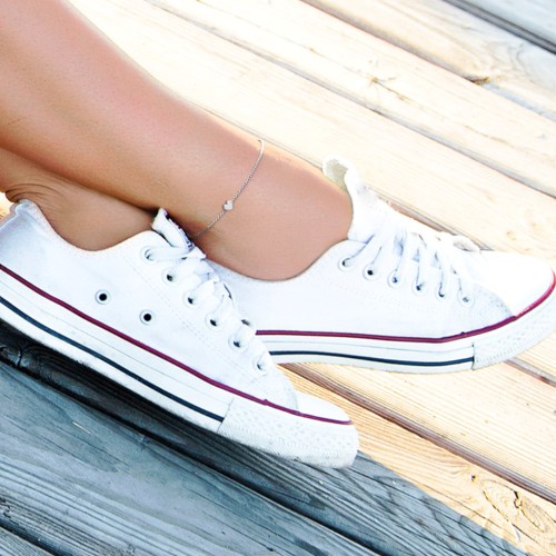 Petite Heart Anklet – 18K Gold Plated Silver