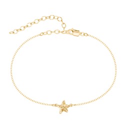 Starfish Anklet in 18K Gold Plated Silver