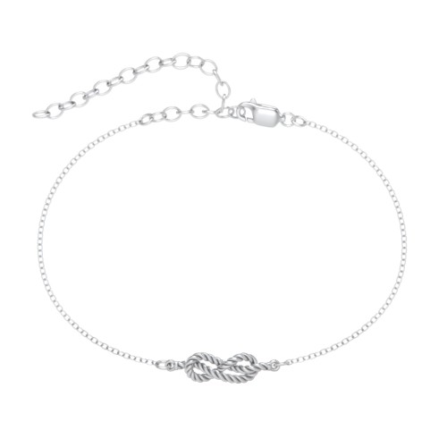Infinity Knot Anklet – Sterling Silver
