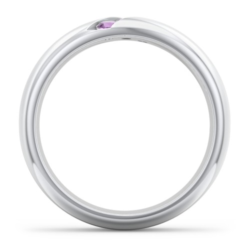 Men's Triple Stone Grooved Ring