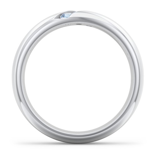 Men's Triple Stone Grooved Ring