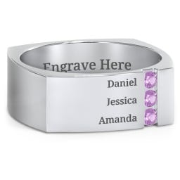 Men's Cache Square-shaped Gemstone Ring