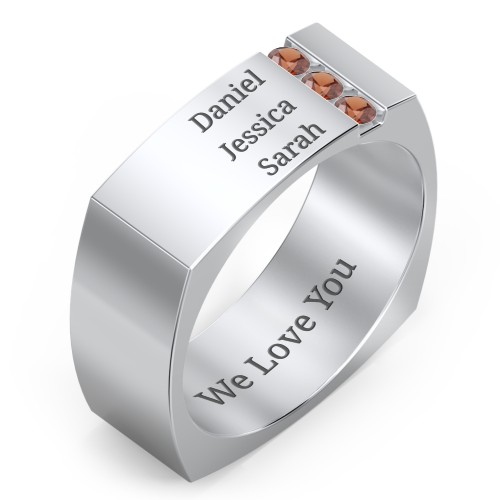 Men's Cache Square-shaped Gemstone Ring