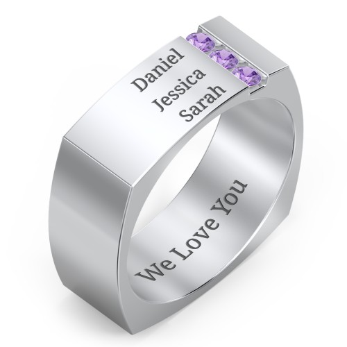 Men's Cache Square-shaped Gemstone Ring