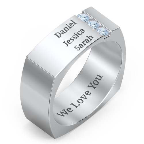 Men's Cache Square-shaped Gemstone Ring