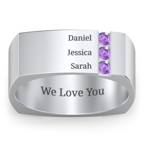 Men's Cache Square-shaped Gemstone Ring