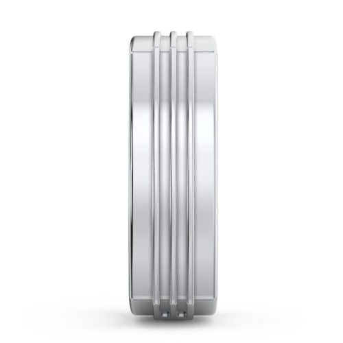 Men's Bridge Grooved Square-shaped Ring – Sterling Silver