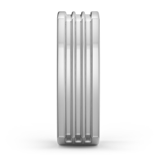 Men's Stria Grooved Square-shaped Ring – Sterling Silver