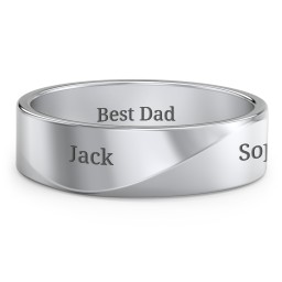 Men's Ridge Diagonal Peak Ring in 925 Sterling Silver