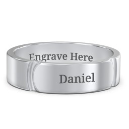 Men's Lysander Curved Groove Ring