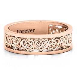 Men's Half Eternity Celtic Ring in 10K Solid Rose Gold
