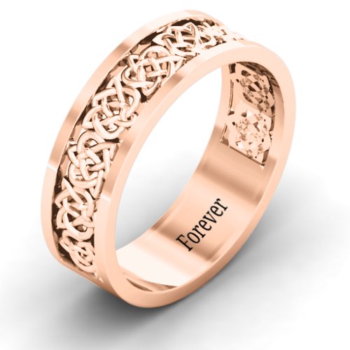 Men's Half Eternity Celtic Ring – 10K Rose Gold