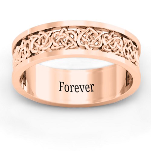Men's Half Eternity Celtic Ring – 10K Rose Gold