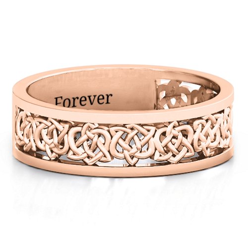 Men's Half Eternity Celtic Ring – 10K Rose Gold