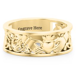 Men's Celtic Claddagh Band Ring