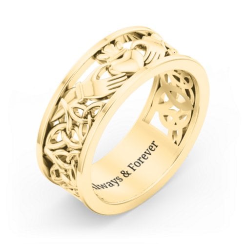 Men's Celtic Claddagh Band Ring